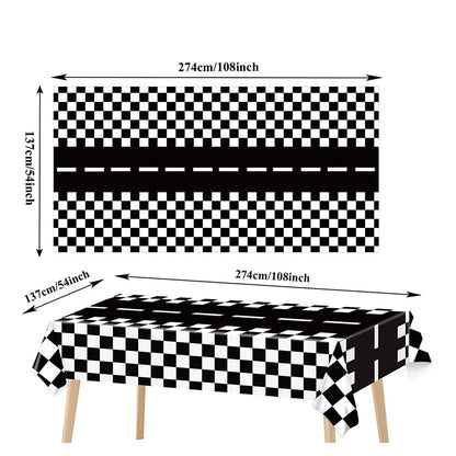 Racing Car Balloon Traffic Cone Balloon Tire Wheel Balloons Black White Checkered Race car Theme Kids Birthday party Decorations
