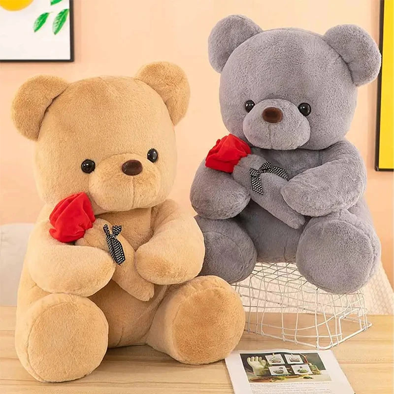 2026  Valentine's Day Roses Cute Teddy Bear Animal Plush Toys For Girls Teddy Bear Dolls Wedding Party Decors