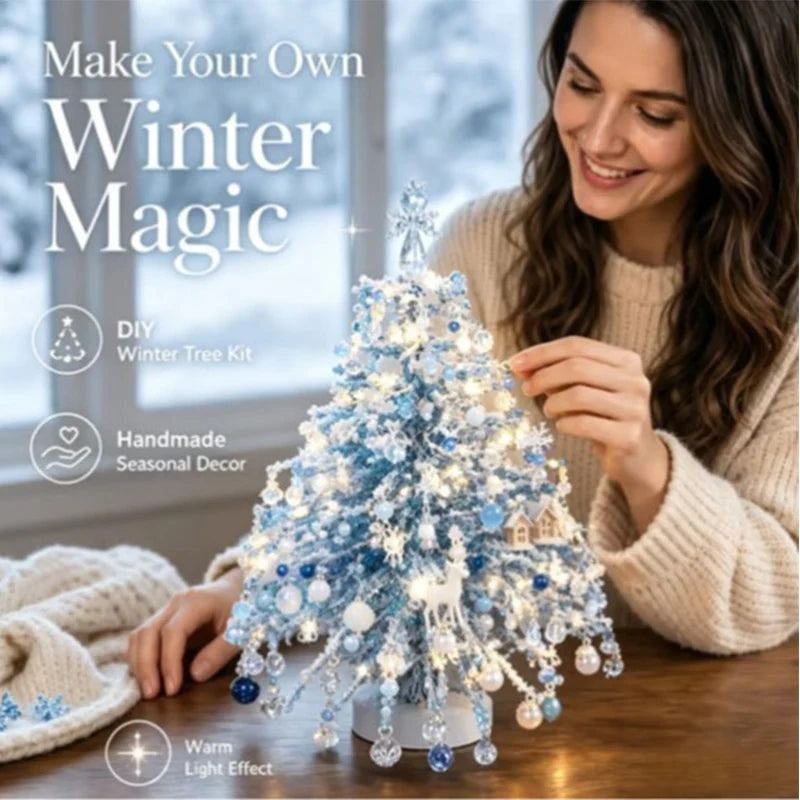 Handmade DIY Beaded Christmas Tree Making Kit Mini Crystal Bead Christmas Tree Desktop Decor Christmas DIY Craft Supplies Creati