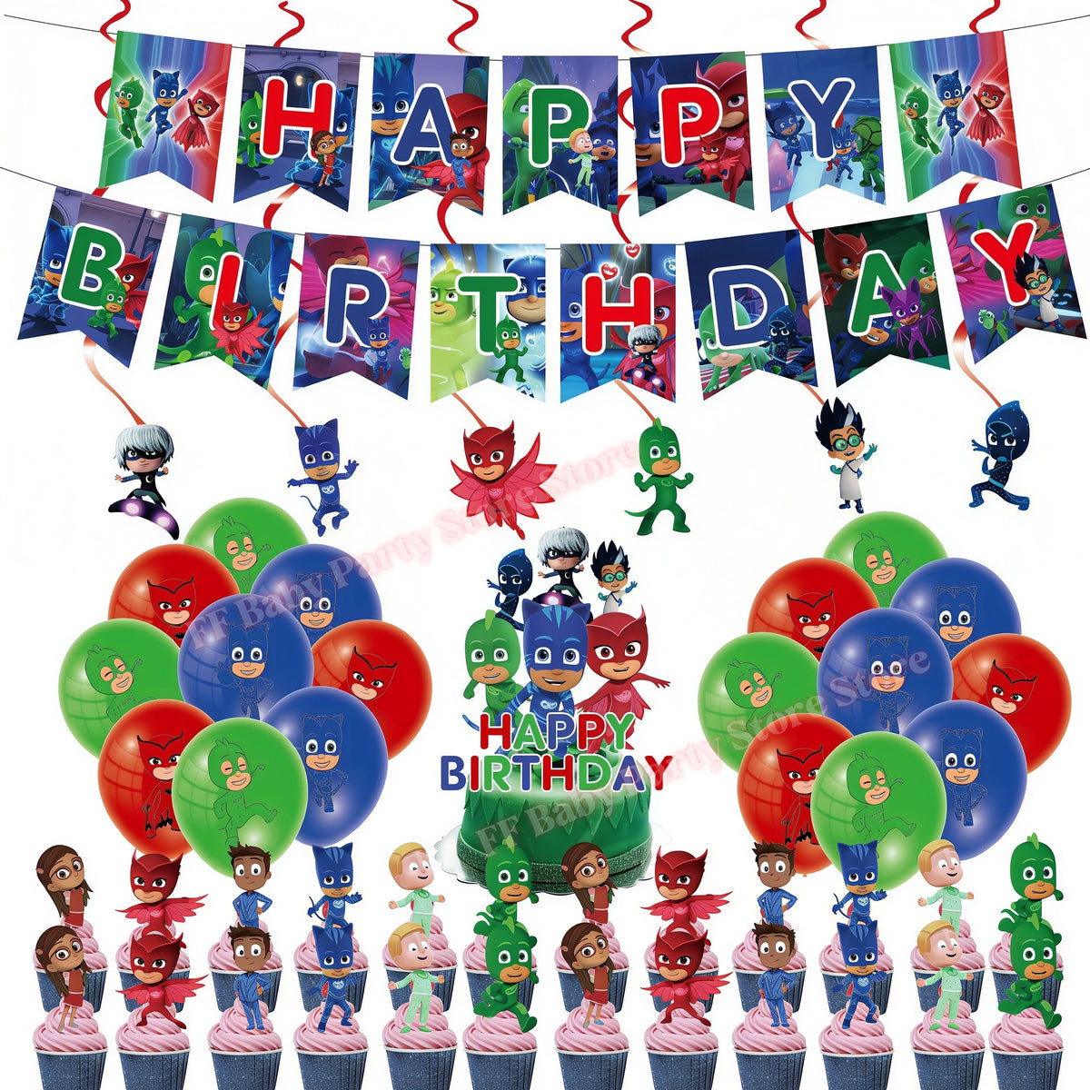 Super Hero PJed Mask Birthday Party Decoration Kids Boys Party Favors Plate Cup Balloon Banner Baby Shower Event Supplies Gifts