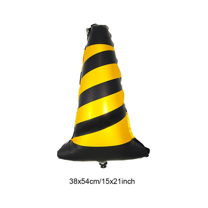 Racing Car Balloon Traffic Cone Balloon Tire Wheel Balloons Black White Checkered Race car Theme Kids Birthday party Decorations