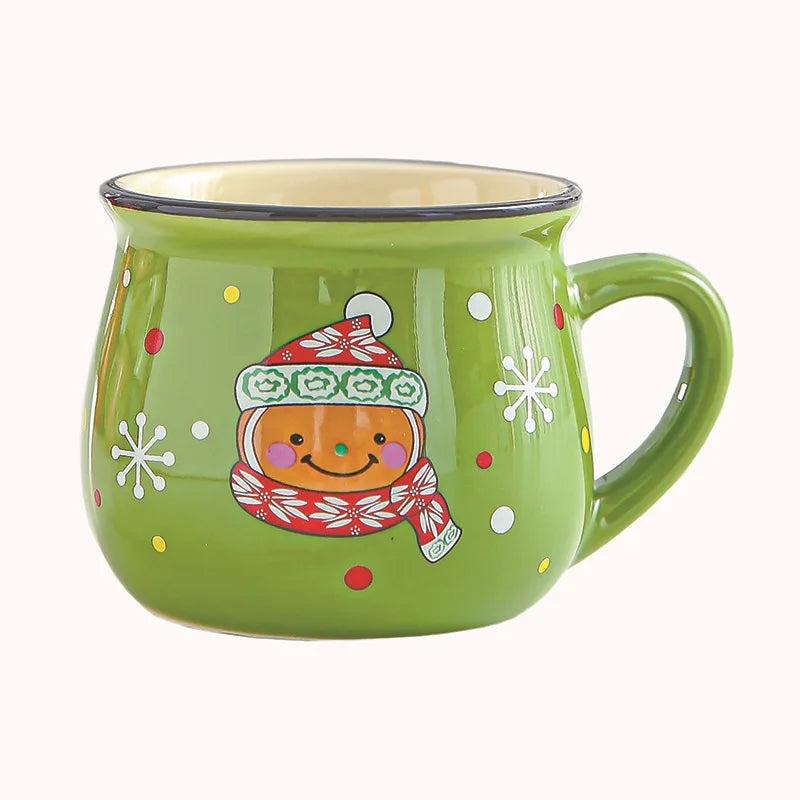 Christmas Mug Ceramic Cartoon Santa Mousse Cup Coffee Cup For Office Home Baking Dessert Breakfast Milk Mug For Kids Xmas Gift