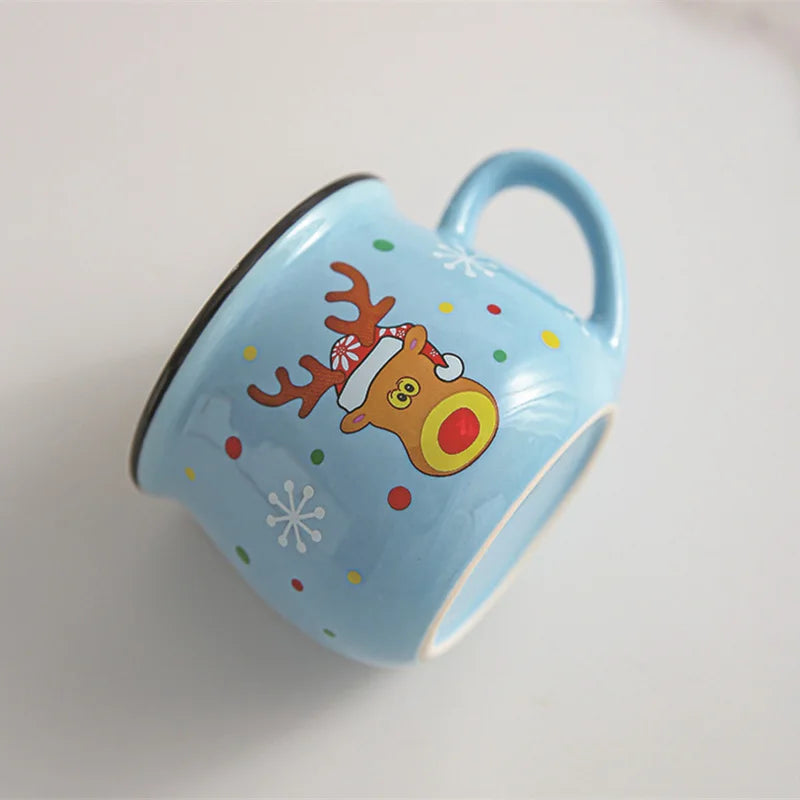 Christmas Mug Ceramic Cartoon Santa Mousse Cup Coffee Cup For Office Home Baking Dessert Breakfast Milk Mug For Kids Xmas Gift