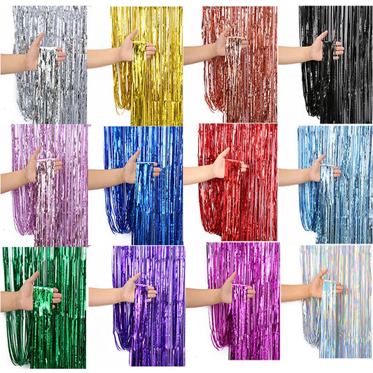 1m*2m Rain curtain party decoration Mother's Day birthday wedding bachelor party graduation merry Christmas backdrop curtain