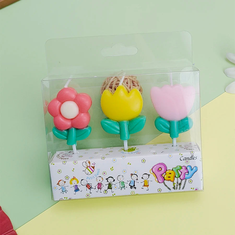 Birthday Candle Flower Plant Cake Decorative Candle Sunflower Cute Cartoon Party Activities Celebration Festival Candle
