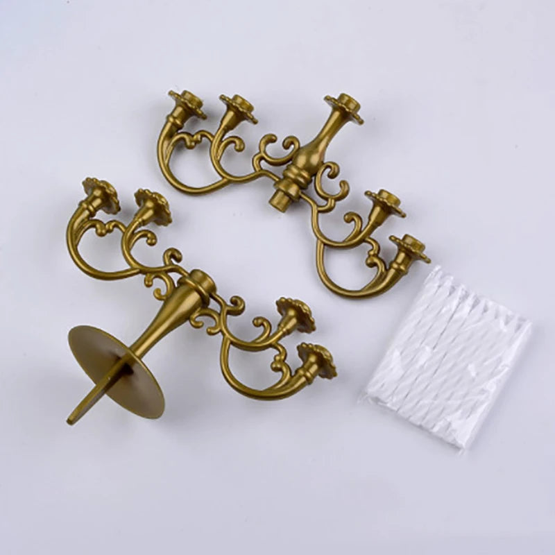 1Set Candles and Candlestick Birthday Party Cake Candle Holders Toppers Decor