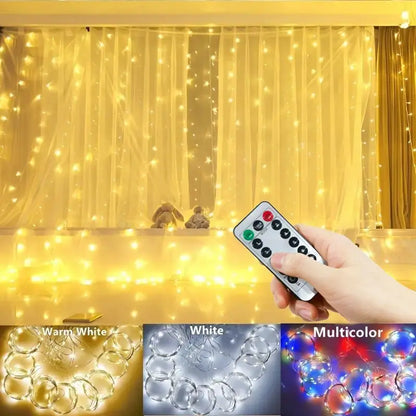LED Silver Wire Curtain Light — Fairy Curtain String Lights