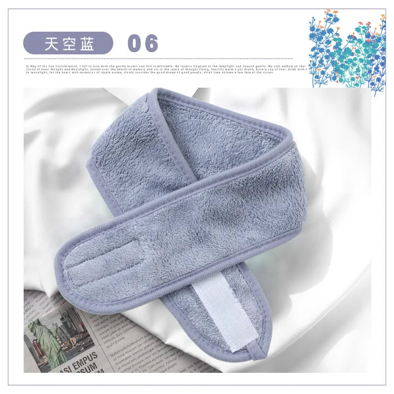 Spa Facial Headband Make Up Shower Wrap Head Terry Cloth Hair Band Adjustable Towel for Women Face Washing Bath Sport Headwear