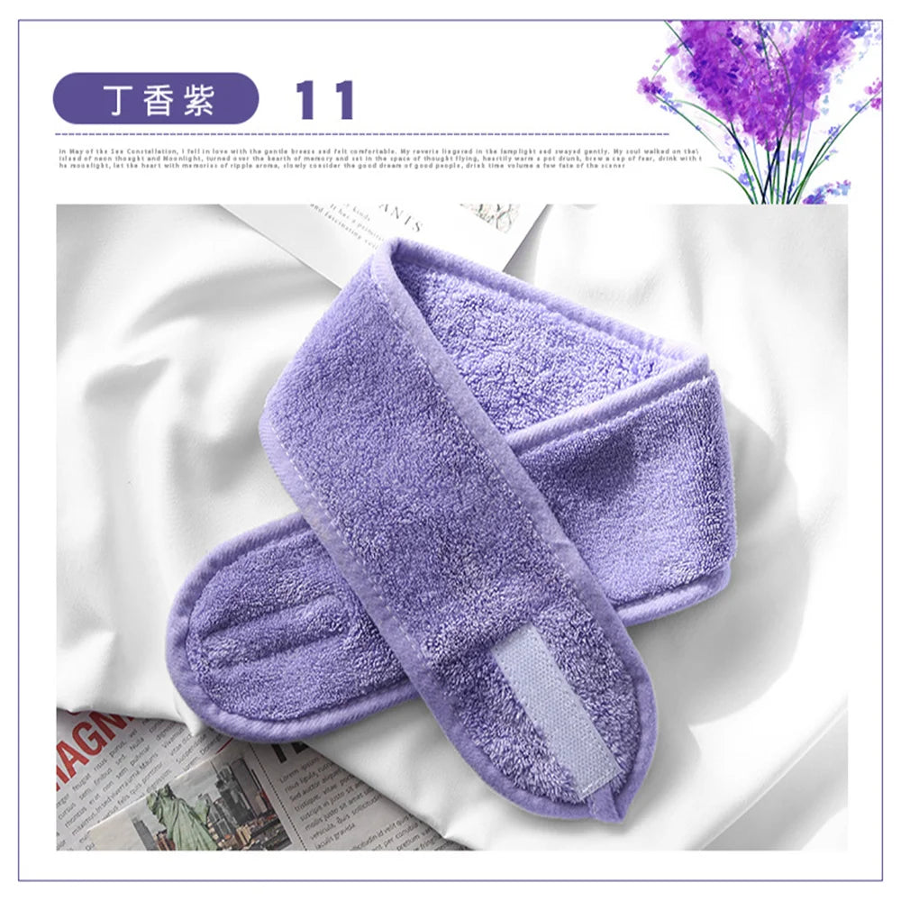 Spa Facial Headband Make Up Shower Wrap Head Terry Cloth Hair Band Adjustable Towel for Women Face Washing Bath Sport Headwear