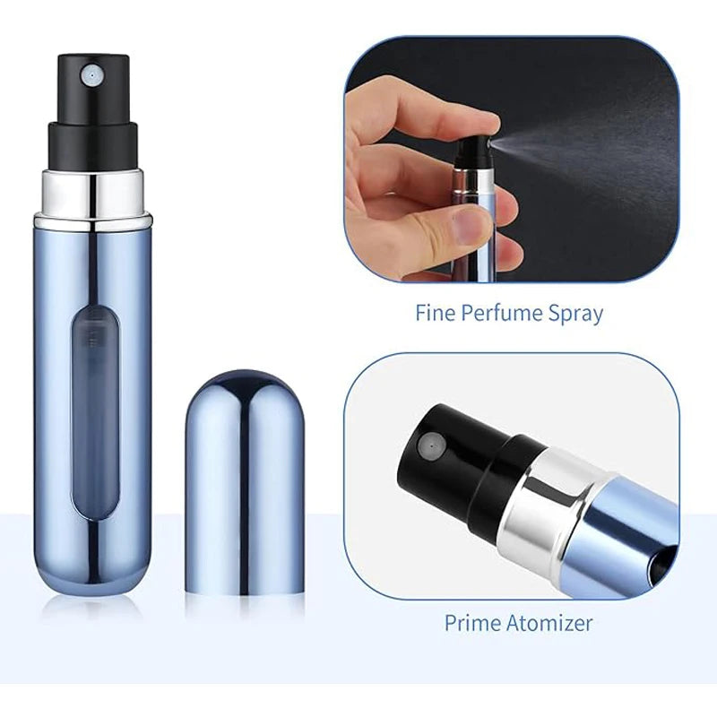 5Pcs 5ML Portable Mini Refillable Perfume Atomizer Bottle Refillable Spray Scent Pump Case Empty Container Tools